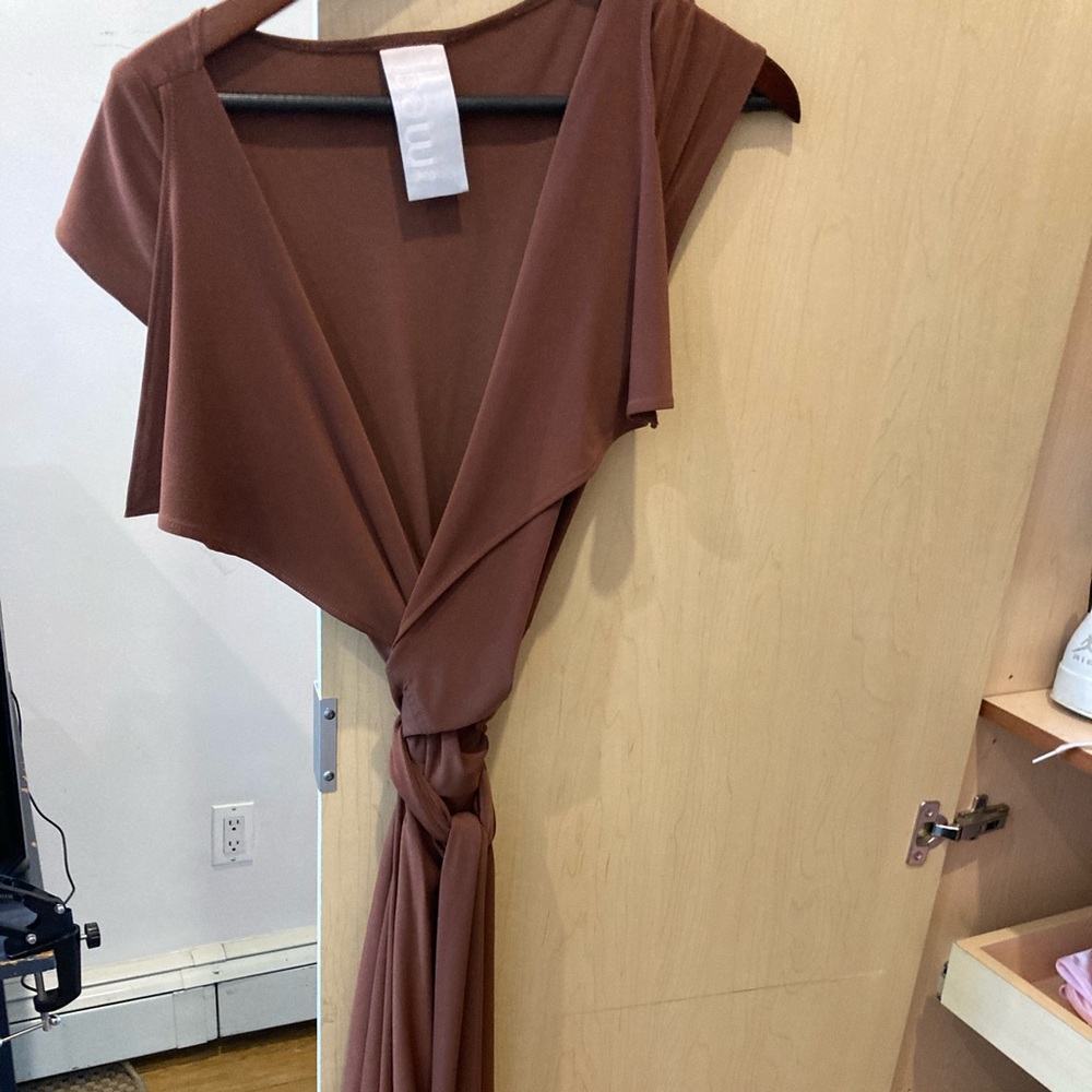Rust colored wrap dress